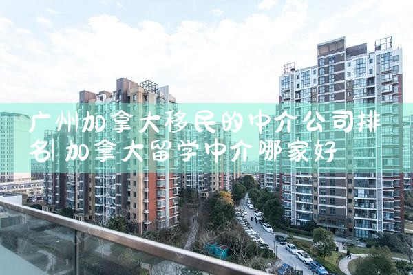 广州加拿大移民的中介公司排名