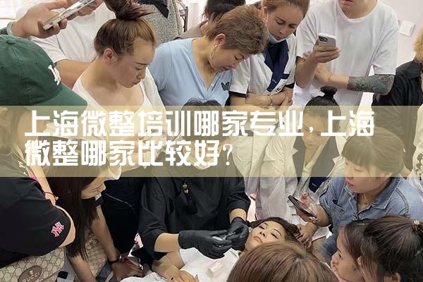 上海微整形培训学校谁家做的好